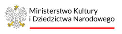 Logo polskiego Ministerstwa Kultury i Dziedzictwa Narodowego. Po lewej stronie znajduje się biały orzeł ze złotą koroną, dziobem i szponami, reprezentujący godło Polski. Po prawej stronie znajduje się czarny napis: "Ministerstwo Kultury i Dziedzictwa Narodowego".